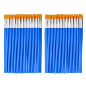 100pcs Paint Brushes Set for Kids Acrylic with Flat Round Pointed Paint Brushes Craft Watercolor Oil Painting Brushes