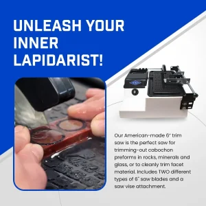 Lapidary Equipment Trim Saw with Variable Speed and Cooldown System for Precise Cuts