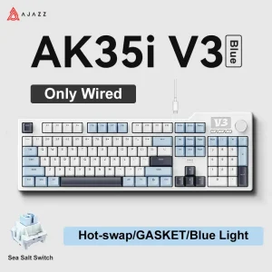 Wireless Bluetooth Wired Mechanical Gaming Keyboard with RGB Lighting, 104 Hot-Swappable Keys, and Customizable Switches