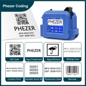 Wireless Inkjet Label Maker with QR Code Barcode Printing Capability for Industrial Use