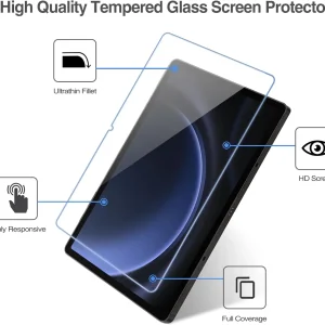 Premium 2-Piece Tempered Glass Screen Protector for Samsung Galaxy S9 FE, S9+, A9 Plus, 10.9′, 11′, and 12.4′ Tablets