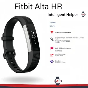 Slimmest Heart Rate Monitor Fitness Tracker by Fitbit Alta HR with PurePulse Technology and Sleep Monitoring