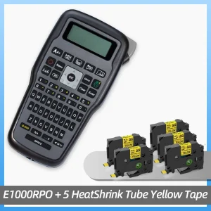 203dpi Electronic Label Printer for Brother TZe Tapes, 6mm 9mm 12mm, Industrial Labelling Solution for Cable Management