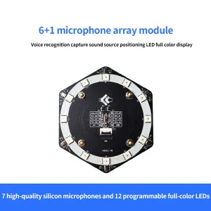 K210 Development Board with 6+1 I2S Microphone Array for Voice Recognition and Programmable RGB LED Display