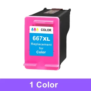 HP 667 Ink Cartridge Alternative for DeskJet Ink Advantage Printer with 600 Black and 450 Color Page Yield