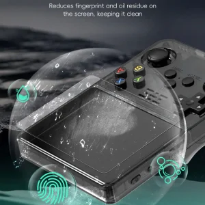 R36S R35S Console Screen Protector Kit with 9H Tempered Glass Film and Portable EVA Storage Bag