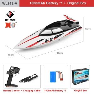 WLtoys WL916 WL912-A RC Boat 2.4Ghz 55KM/H Brushless High Speed Racing Boat 2200mAh Remote Control Speedboat Toys For Boys Gifts