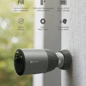 Wireless Outdoor Security Camera Kit with 10400mAh Battery, Active Defense, and AI-Powered Person Detection