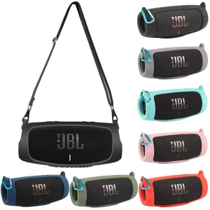 JBL Charge 5 Wireless Bluetooth Speaker Protective Case Cover with Carabiner and Strap Silicone Skin