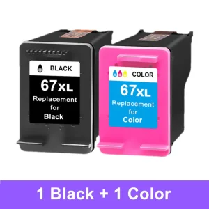 HP 67 XL Ink Cartridge Alternative Compatible with ENVY 6052 6055 6058 6075 and Deskjet 2732 2752 2755 Printer Models