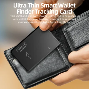 Wireless Charging Wallet Tracker Card Bluetooth-Compatible GPS Tracker Smart Tracking Wallet Card for Apple Find My App Wallet