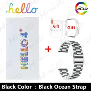 2024 New Original Hello Watch 4 Plus + Smartwatch Amoled Screen 1GB Local Music Album Men’s Ultra Smart Watch Fitness Watch