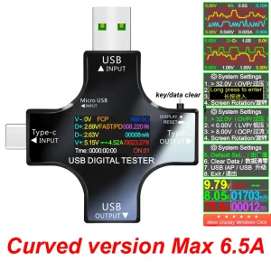 USB Type-C Digital Voltmeter Ammeter Multimeter Tester with Bluetooth and PD Protocol Support