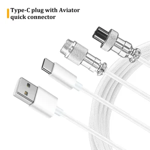 2024 Latest Mechanical Gaming Keyboard Aviator Cable with Bulletproof Fiber and Aviation Connector for Fast Data Transmission