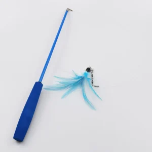 Interactive Cat Feather Toy Feather Teaser Stick Wand Pet Retractable Feather Bell Refill Replacement Catcher Product for Kitten