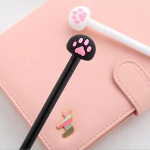 1 Pcs Lytwtw’s Cartoon Cat Claw Paw Kawaii Cute School Supply Office Stationery Gel Pen Handles Creative sweet black cat lovely