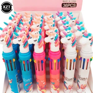 10 Colors Unicorn Gel Pens Kawaii Multi Shape Silica Unicorn Head Pens For Kids Girls Gifts School Writing Supplies Stationery