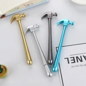 1 Pcs Lytwtw’s Metallic Hammer Tools Stationery Creative Gel Pen Simulation School Office Supply Cute Kawaii Funny Gift Prize