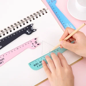 1 Piece Lytwtw’s Cat Candy Color Kawaii Stationery Cartoon Drawing Gift Korean Office School Kitten Straight Wooden Ruler