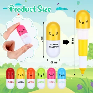 12 Piece Mini Retractable Funny Pill Pen Painting Drawing Toy Set for Kids Student Gift Back To School Art Supplies