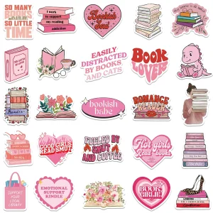 Waterproof Pink Romance Sticker Set, 50PCS Pre-Cut Vinyl Decals for Customizing Laptop, Guitar, Luggage, and More