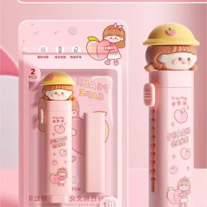 1 Set Cute Retractable Erasers With Replaceable Rubber Core, Kawaii Slide Erasers, Slide Pencil Erasers Back to School Supplies