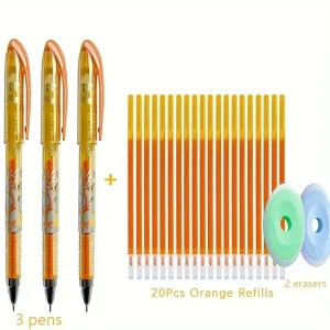 0.5mm Erasable Gel Pen Set 6 Colors Ink Writing Gel Pens Refills Rods Washable Handle for School Office Stationery Supplies