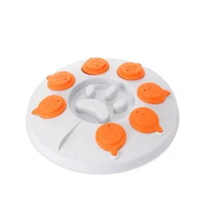 Interactive Dog Food Dispenser and Puzzle Toy for Reducing Rapid Eating