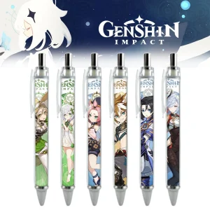 Kawaii Anime Gel Pen Refills for Girls, 1PCS Genshin Impact Shenhe Gorou Diona Nahida Dendro School Supplies