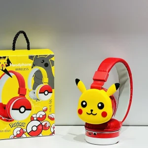 NEW Anime Pokemon Pikachu Bluetooth Headphone Wireless Headsets Cartoon Stereo Headset Earphone With Mic Hottie Fashion Gifts