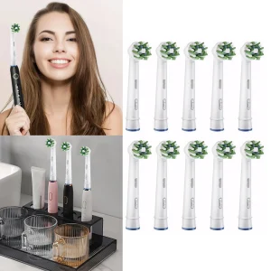 10 Pack White Electric Toothbrush Head Clean Maximiser Replacement Electric Toothbrush Heads for Oral-B Cross Action