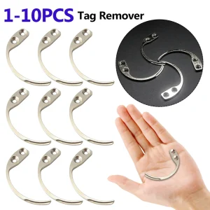 1-10PCS Anti-theft Security Tag EAS System Remover Stainless Steel Label Detach Hook Security Alarm Hook Detacher for Clothing