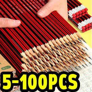 100 Pack HB Wooden Sketch Pencils with Eraser, Drawing and Writing Stationery for Kids and Adult Artists, Office School Supply