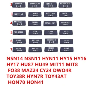 2 in 1 Auto Locksmith Tool for NSN14, NSN11, HYN11, HY15, HY16, HY17, HU87, HU49, MIT11, MIT8, FO38, MAZ24, CY24, DWO4R, TOY38R, HYN7R, TOY43AT, HON41