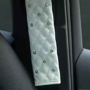 Car Seatbelt Shoulder Protector with Diamond Stitching Pattern for Added Protection and Style