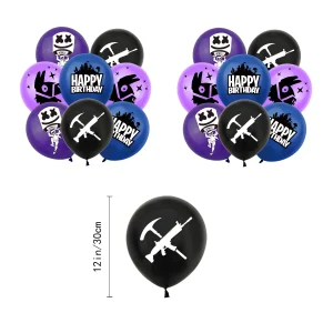 Fortnite Themed Birthday Party Decorations Kit for Kids and Adults with Banner, Cake Topper, Cupcake Toppers and Balloons