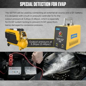 12V Automotive EVAP Leak Detection Tool with Smoke Generator for Cars Motorcycles and Trucks