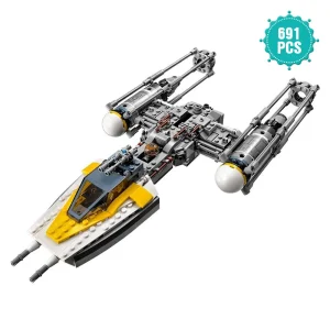 Interstellar Series Y-Wing Fighter Building Blocks Set, Compatible with Lego 75172 Fighter Models, Brick Toys Kids Birthday Gift