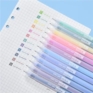 Kawaii Aesthetic Color Gel Pen Set for Student Diary and Handbook Writing with 0.5mm Needle Tip and Large Capacity