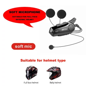 1/2Pcs Bluetooth Motorcycle Helmet Intercom Headset for 2 Rider intercomunicador Moto Wireless Interphone Noice Reduction