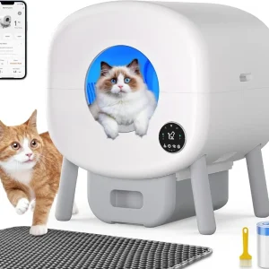 Large Automatic Self Cleaning Cat Litter Box for Multiple Cats with APP Control and Odor-Free Technology