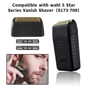 High-Quality Replacement Foil and Cutter Heads Compatible with Wahl 5-Star Series Vanish Shaver 8173-700, Easy to Install and Clean