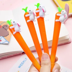 1 Pieces Lytwtw’s Cartoon Carrot Rabbit Kawaii School Supplies Office Stationery Gel Pen Cute Creative Sweet Lovely Pretty Pens