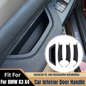 Interior Door Handle Panel Trim Cover Replacement Part Fit for 2010-2016 BMW X3 X4 F25 F26 Car in Black and Beige Color LHD with Premium ABS Material