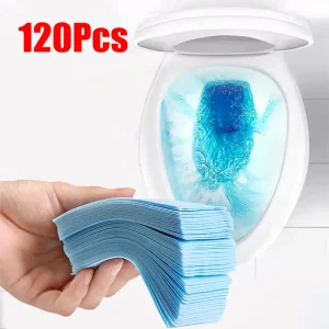 120 Count Toilet Cleaning Sheets for Mopping, Disinfecting, and Deodorizing, Yellow Dirt Removing Toilet Hygiene Products