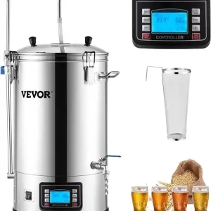 Electric All Grain Beer Brewer with 9.2 Gal Stainless Steel Pot, Automatic Temperature Control, and Circulating Pump