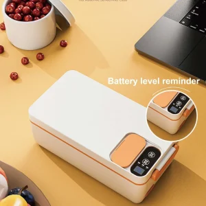 Portable Electric Heated Lunch Box for Camping and Office Use with Rechargeable 3200mAh Battery