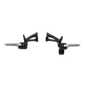 Kawasaki Z900 2017-2023 Accessories Rear Passenger Footrest Footpeg Brackets in Black and Silver Aluminum Finish