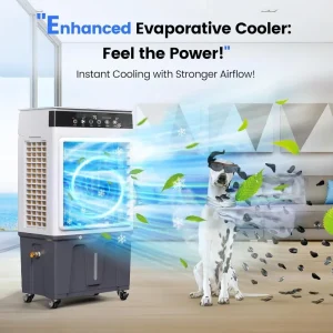 Large Capacity 7.5 Gallon Water Tank Evaporative Air Cooler with 3-in-1 Functionality Fan Humidifier Swamp Cooler for Home Office