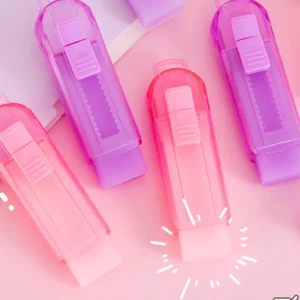 Korean Style Colorful Jelly Push Pull Eraser for Back to School Stationery and Office Supplies